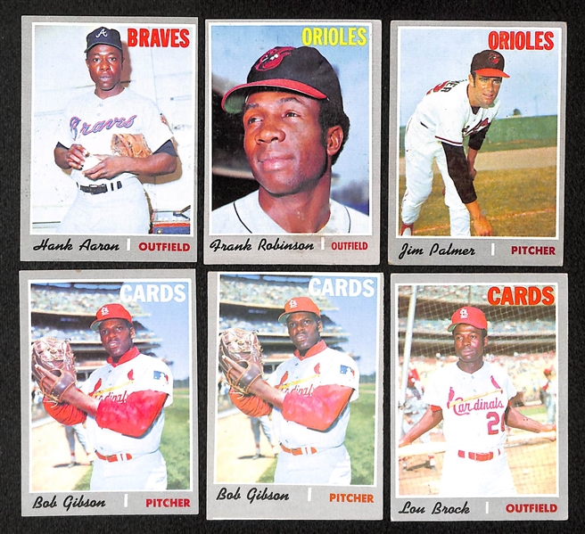 Lot of (550) Assorted 1970 Topps Baseball cards w. Hank Aaron