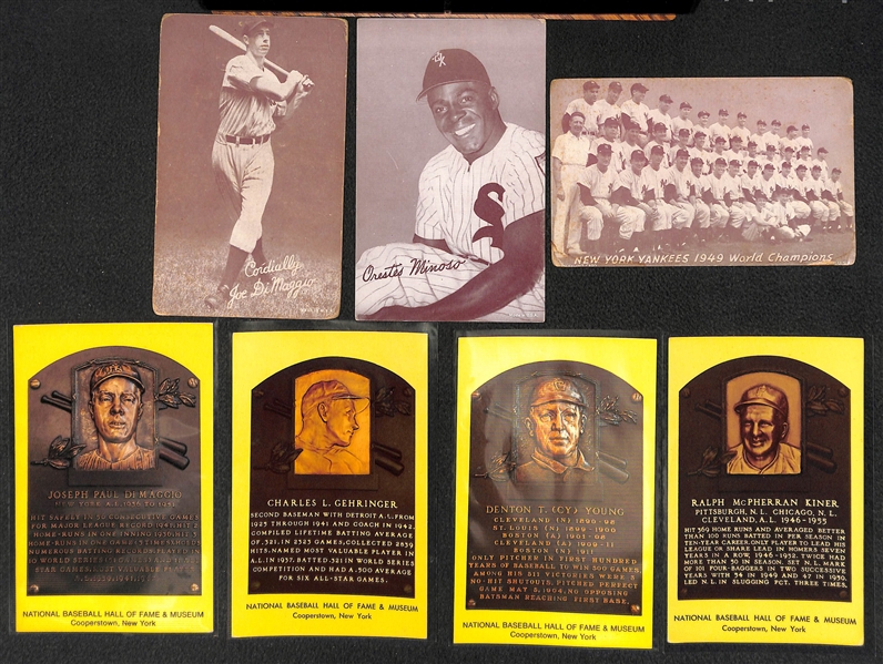 Grouping of Baseball Exhibit & HOF Plaque Cards - 1950-1990's