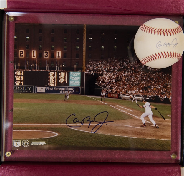 Cal Ripken Jr Signed Baseball & 8x10 Photo