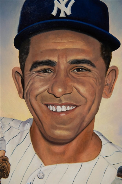 Yogi Berra Signed Framed Original Oil Painting