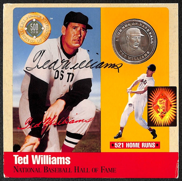 Ted Williams Signed Coin Display