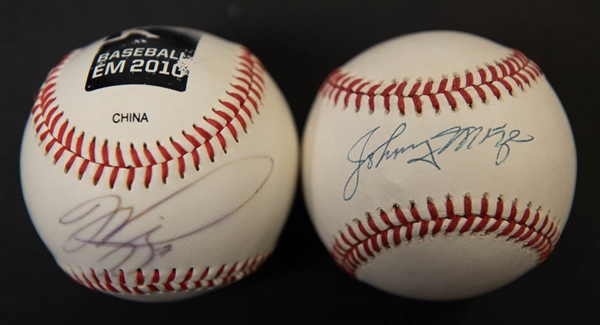 Johnny Mize & Mike Piazza Signed Baseballs - JSA