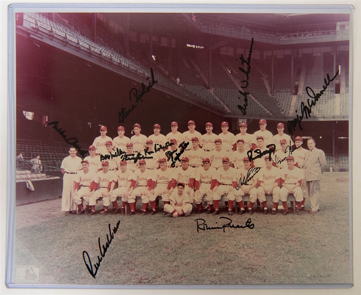 Robin Roberts Signed Baseball & 1950's Phillies Signed Photo - JSA