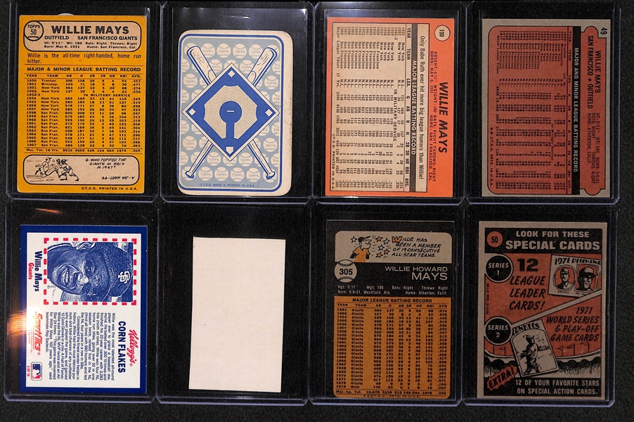 Lot Of 7 Willie Mays Cards 1968-1991