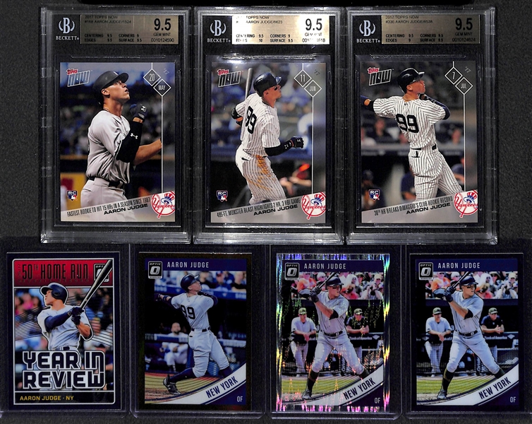 Lot of (7) Aaron Judge Rookie/Insert/Graded Cards
