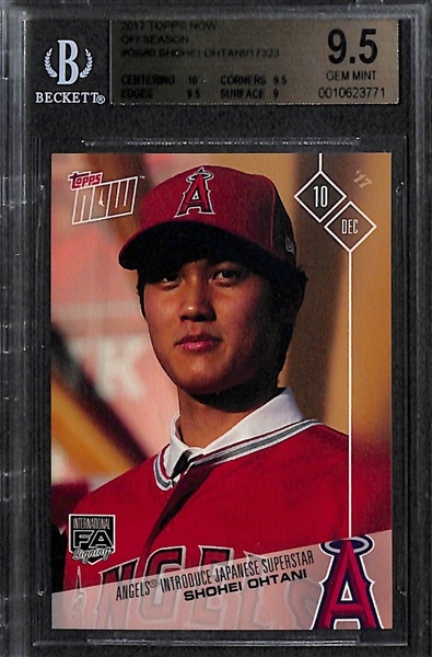 Lot of (3) Shohei Ohtani 2017 Topps Now BGS 9.5 Rookie Cards