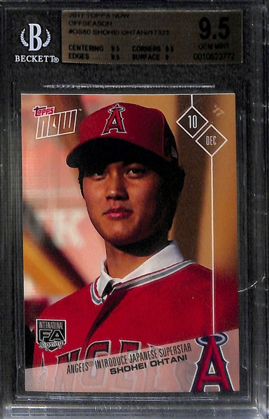 Lot of (3) Shohei Ohtani 2017 Topps Now BGS 9.5 Rookie Cards
