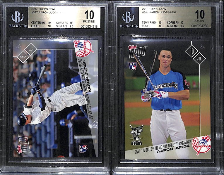 Lot of (2) Aaron Judge 2017 Topps Now Rookie Cards BGS 10 Pristine