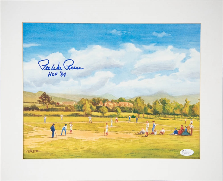 Pee Wee Reese Signed & Matted Print - JSA