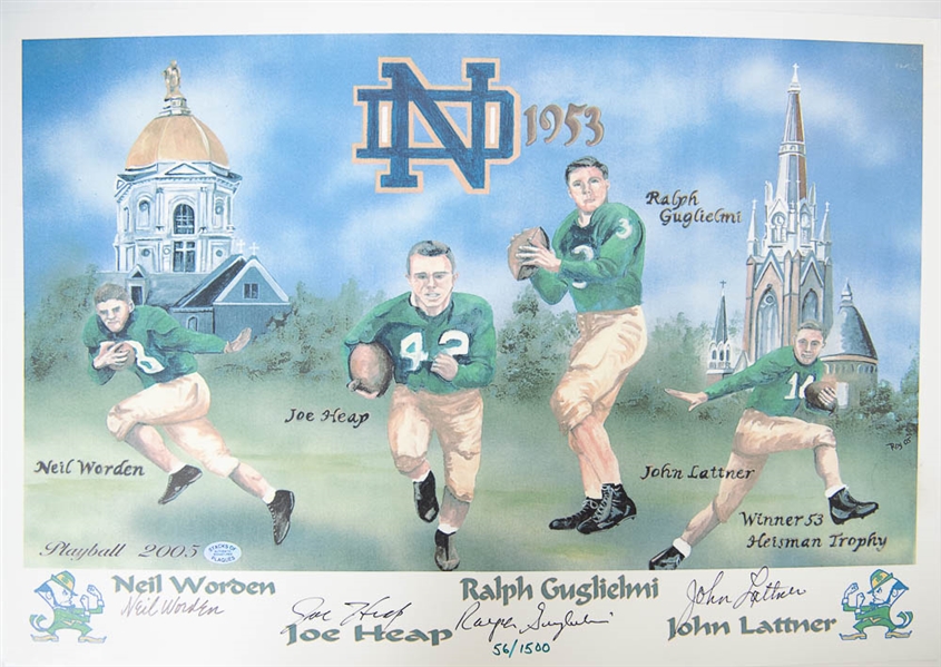 Notre Dame Legends Signed Art Print