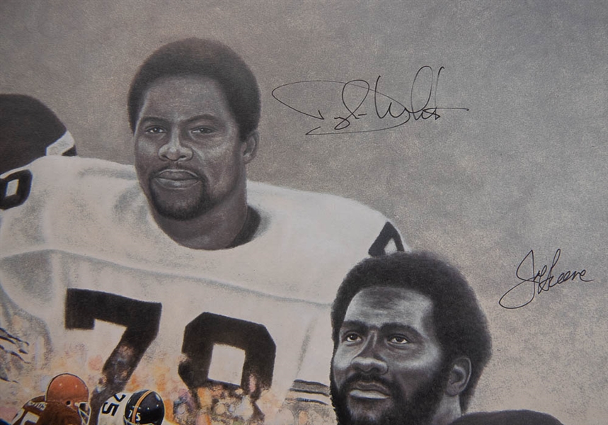 Steelers Legends Signed Lithograph Print - PSA