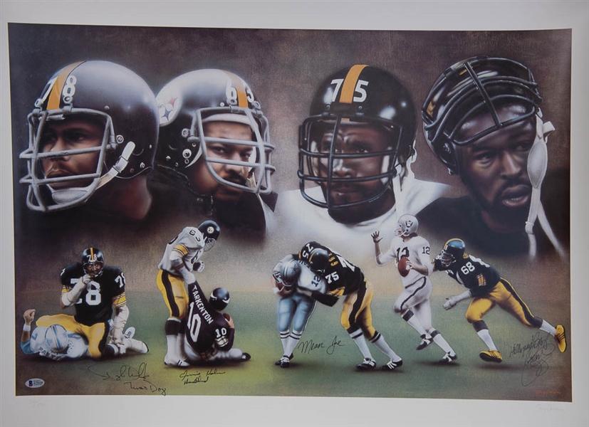 Steelers Steel Curtian Signed Lithograph Print - Beckett