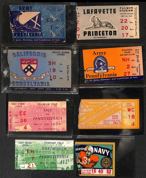 Lot Of 8 Vintage Football Ticket Stubs