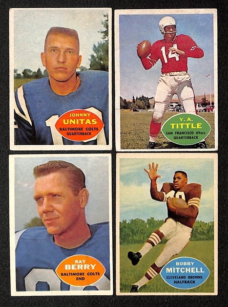 Lot of 28 1960 Topps Football Cards w. Unitas