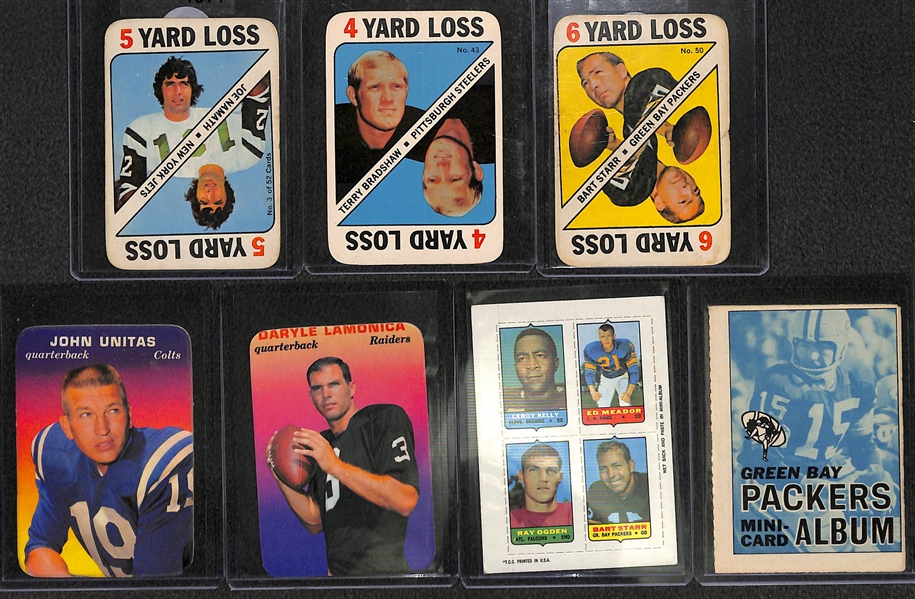 Lot of 20 Topps Football Inserts Cards 1969-1971 w. Namath