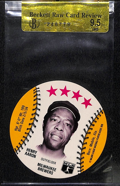 1976 Isaly's Hank Aaron Disk Card BGS 9.5