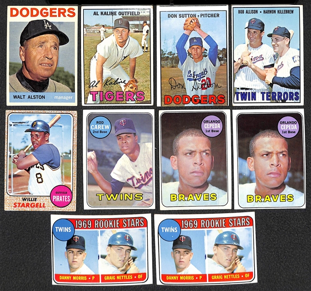 Lot of 440 1960-1969 Topps Baseball Cards w. 1969 Carew