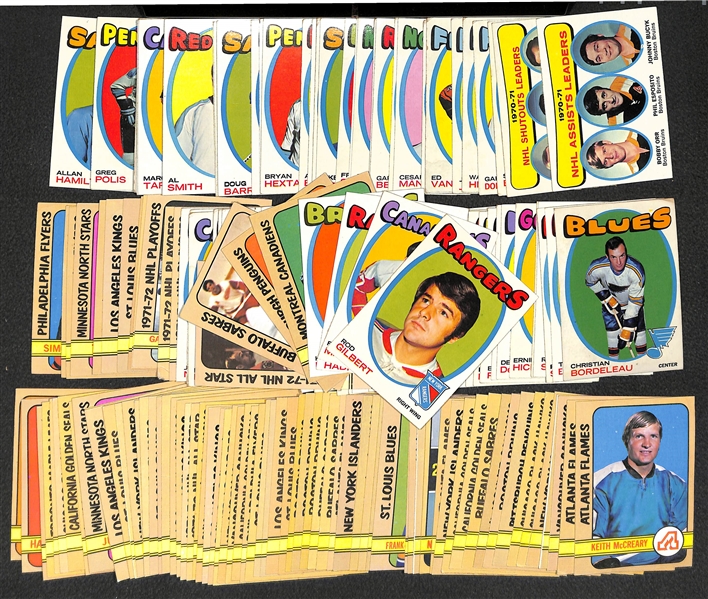 Lot of 170 1970-71 To 1971-1972 Topps Hockey Cards w. Rod Gilbert