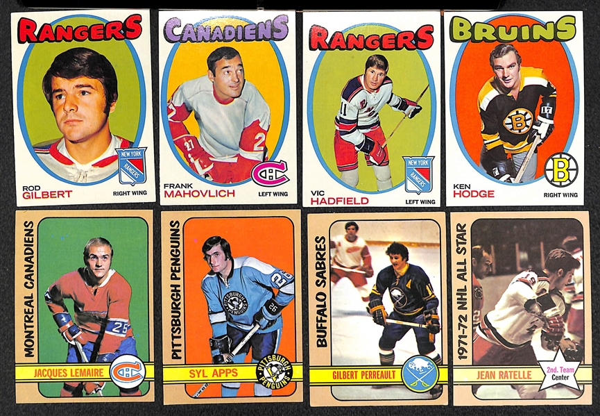Lot of 170 1970-71 To 1971-1972 Topps Hockey Cards w. Rod Gilbert