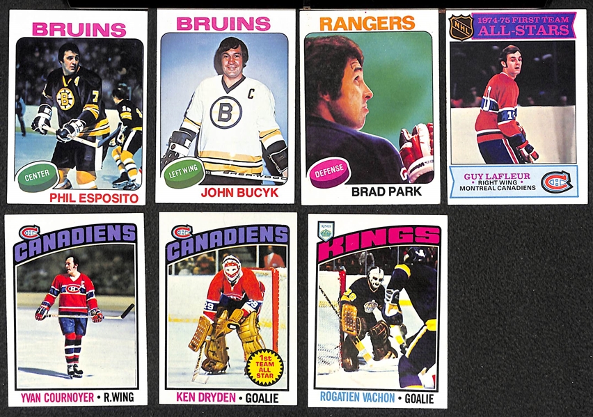 Lot of 350+ 1973-73 To 1976-77 Topps Hockey Cards w. Tony Esposito