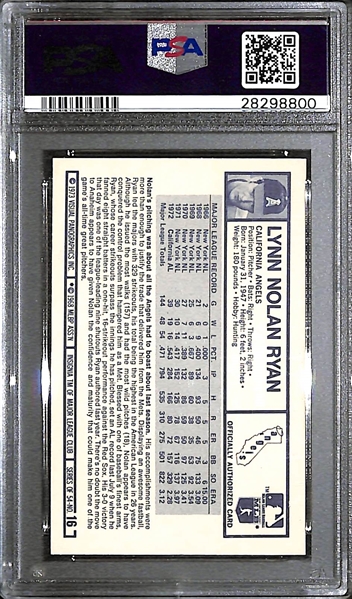 1973 Kellogg's Nolan Ryan Graded PSA 9 (Mint)