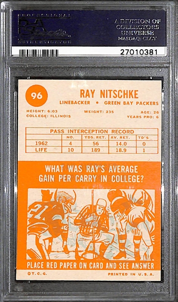 1963 Topps Ray Nitschke (#96) Rookie Graded PSA 7 (Near Mint) - Hall of Famer