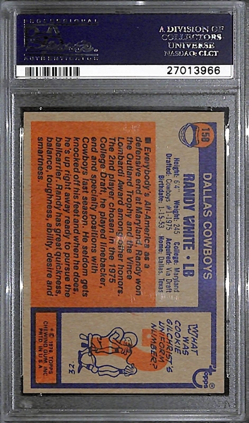 High-Grade 1976 Topps Randy White Rookie Card Graded PSA 9 (Mint) - Hall of Famer