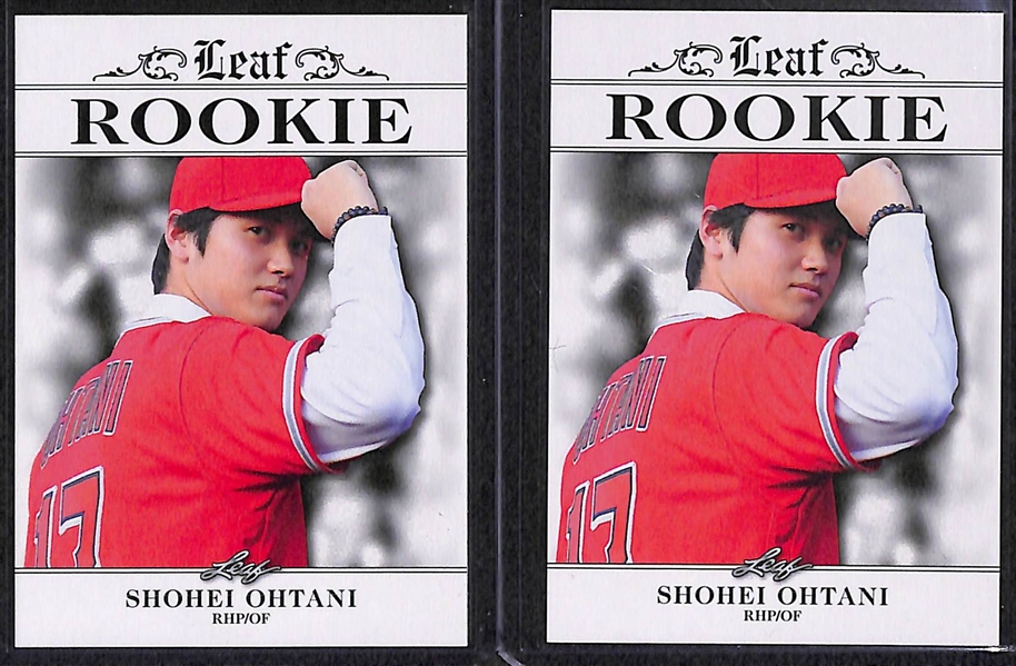 Lot of (17) Shohei Ohtani Rookie Cards, inc. (1) Leaf 70th Metal Green Refractor Card (#ed 1/10)