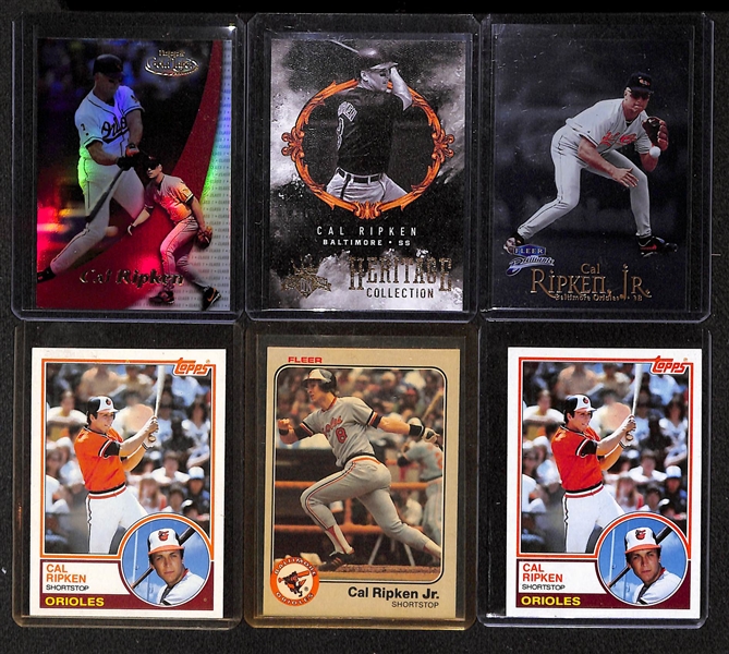 Lot of (100) Cal Ripken Jr. Cards Inc. Autographed Card (SGC), Inserts, and #ed Cards
