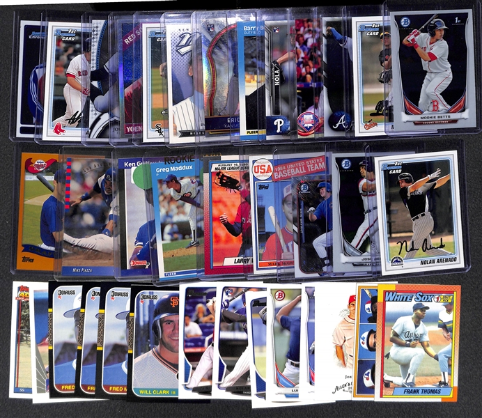 Huge Lot of Over 450 Baseball Rookie Cards (Inc. Betts, Machado, Hoskins, Albies, Nola, Bonds, Arenado, McGwire, Griffey)