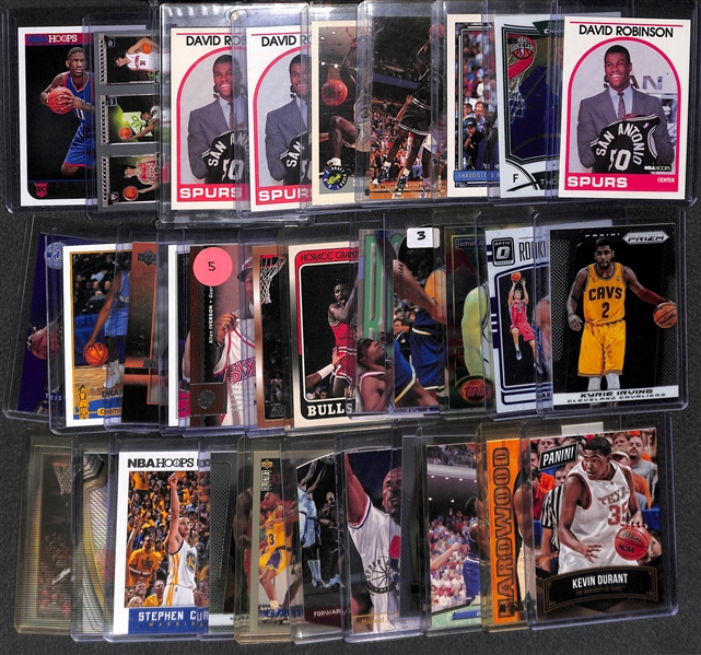 2-Row Basketball Card Box w/ Rookies and Stars (Rookies Inc. Lebron, Embiid, Iverson, Shaq, D. Robinson)