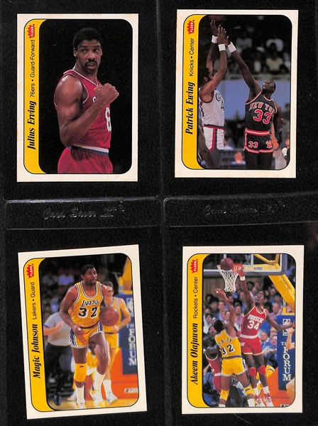 1986 Fleer Basketball Partial Sticker Set (Pack Fresh) - 10 of 11 Cards in the Set (Missing Jordan Sticker)