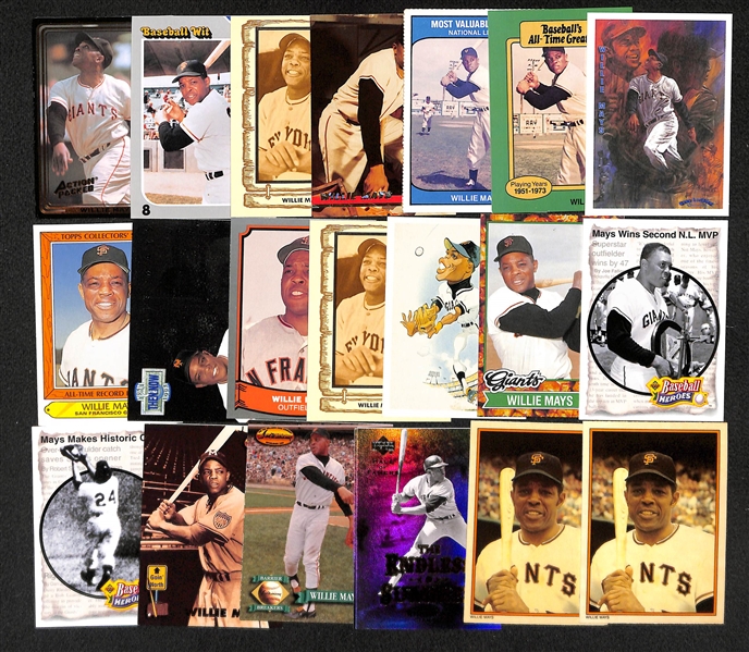 Lot of Over 70 Willie Mays Baseball Cards w/ Inserts (Including 2 Inserts #ed to 50)