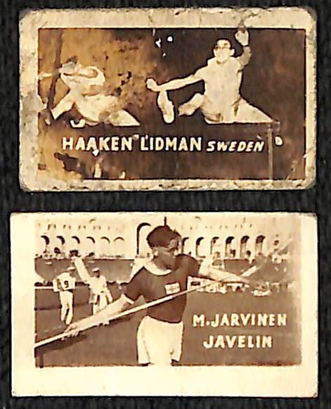 Lot of (7) 1948 Topps Magic Cards - (6) Track & Field and (1) Remington