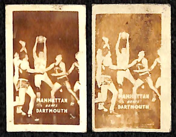 Lot of (10) 1948 Topps Magic Basketball Cards - O'Shea, McIntyre, (3) Beard, (5) Manhattan vs. Dartmouth