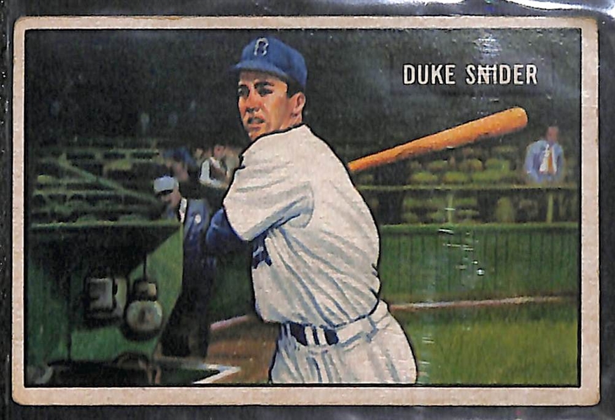 1951 Bowman Dodgers Lot of (3) - Duke Snider, Gil Hodges, Pee Wee Reese