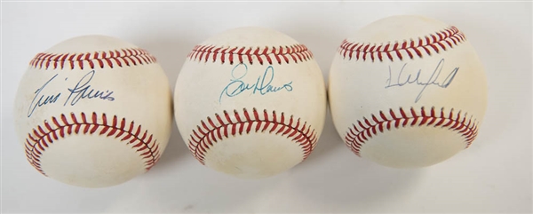 Lot of 3 Signed Baseballs (Dave Winfield, Tim Raines, Eric Davis)