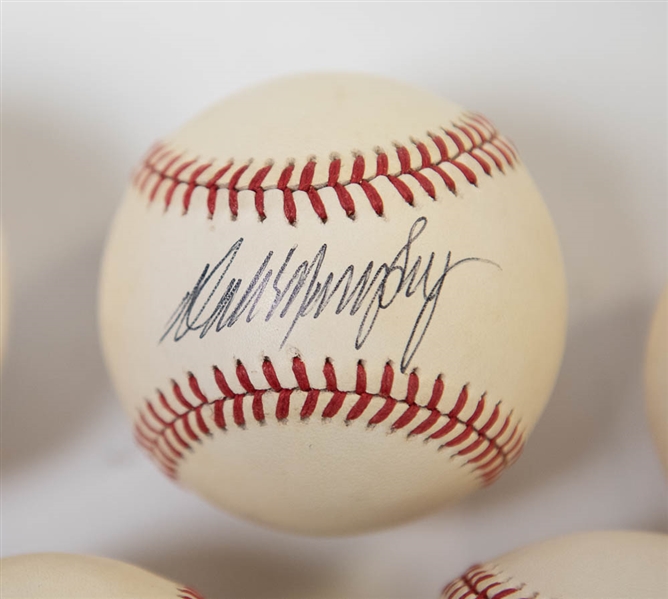 Lot Of 5 Signed Baseballs w. Weaver & B. Robinson