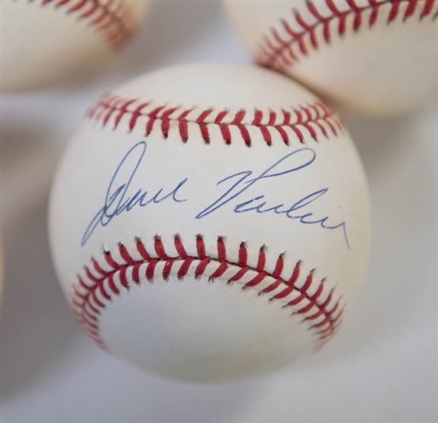 Lot Of 5 Signed Baseballs w. Weaver & B. Robinson