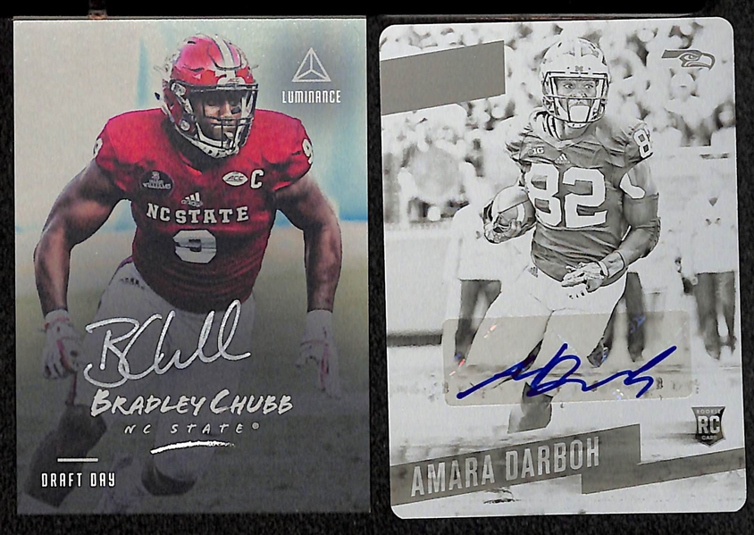 Lot of 80 Football Autograph Rookie Cards w. Chubb & Hines