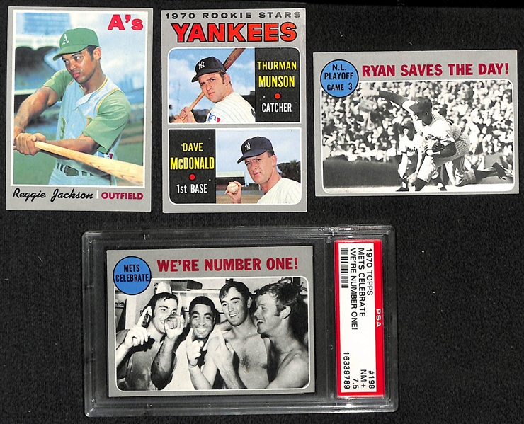 Mid-High Grade 1970 Baseball Card Set w. Some PSA Graded Cards (All 720 Cards in the Set)
