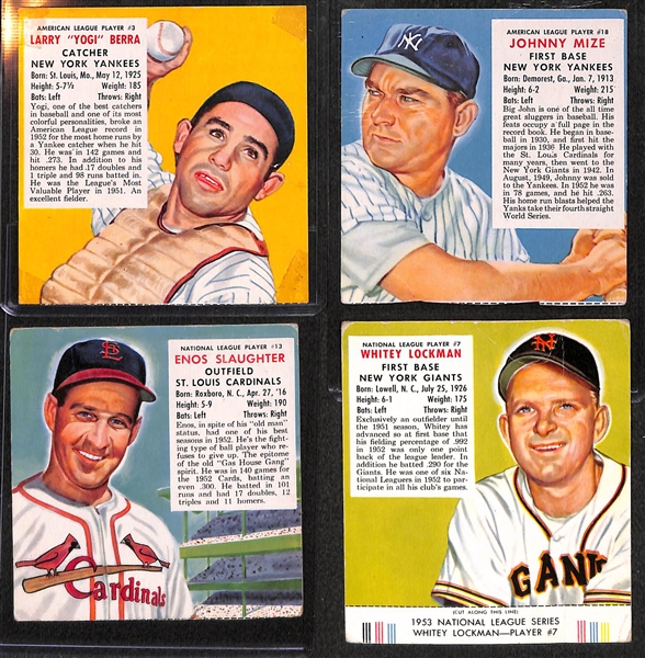 Lot of 4 1953 Redman Tobacco Card w. Yogi Berra