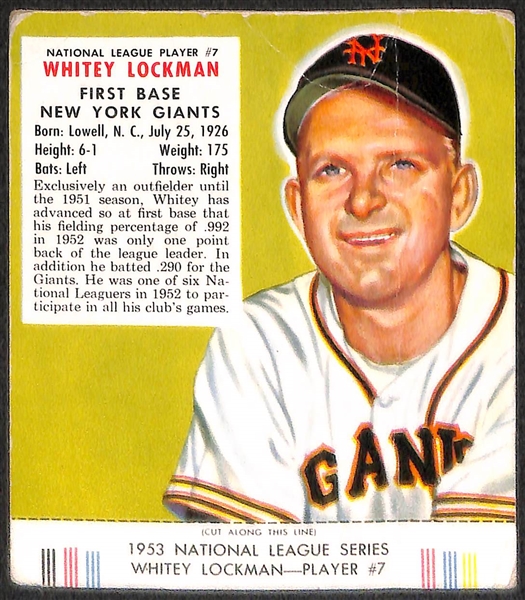 Lot of 4 1953 Redman Tobacco Card w. Yogi Berra