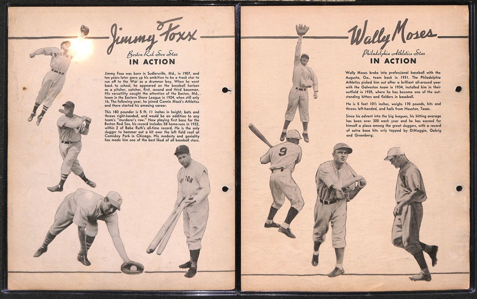 Late 1930's 8x10 Magazine Pages - Jimmy Foxx & Wally Moses