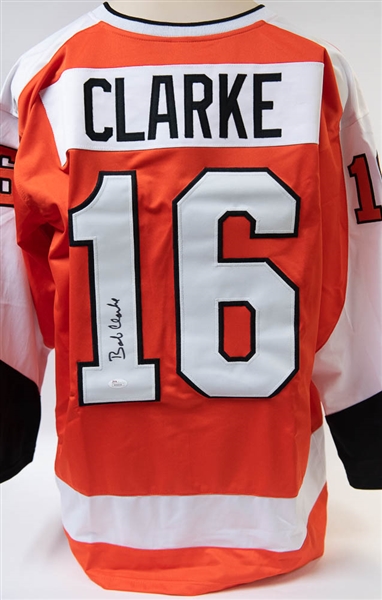 Bob Clarke Signed Flyers Style Jersey - JSA