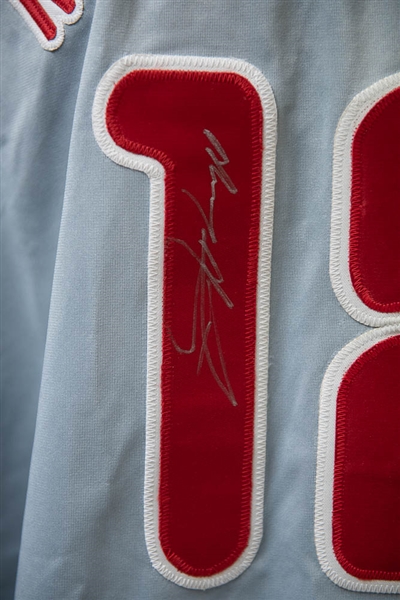 Mickey Morandini Signed Phillies Style Jersey