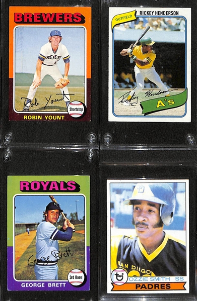 Lot of 4 Baseball HOF Rookie Cards (Young/Henderson/Brett/Smith)