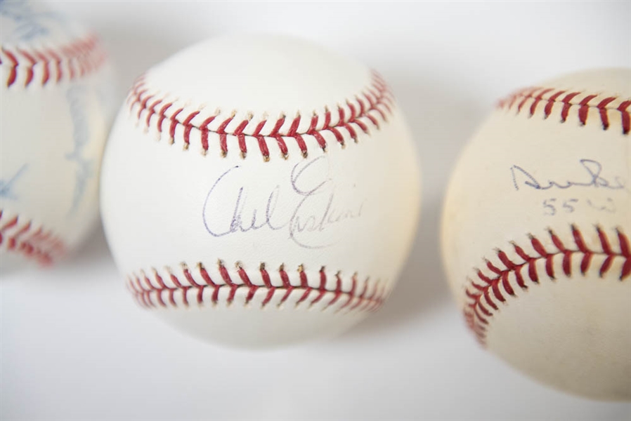 Lot of 3 Dodgers Signed Baseballs w. Snider & Erskine (Steiner COA)