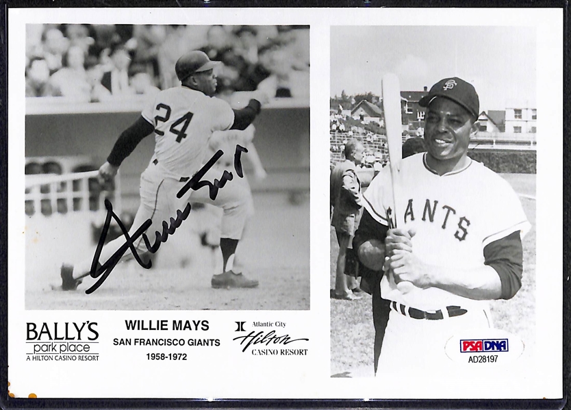 Willie Mays Signed 5x7 Photo & Stan Musial Signed 11x14 Photo - PSA