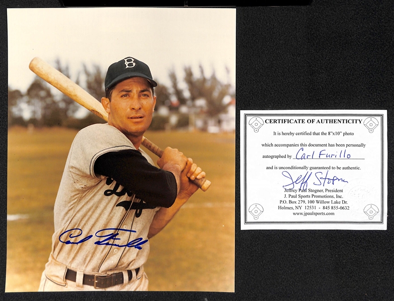Lot of 3 Signed 8x10 Photos w. Lefty Gomez & Carl Furillo
